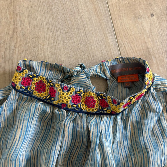 Anthropologie Bhanuni by Jyoti Halter Blouse Blue Beaded Embellished Top - Picture 6 of 7